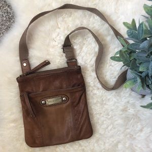Juicy Couture Brown & Gold Leather Crossbody Purse